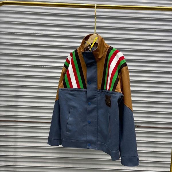 

ackets new 2021 light luxury hong kong style ins stitching men's tide brand wild korean jacket men and women couple jackets, Black;brown