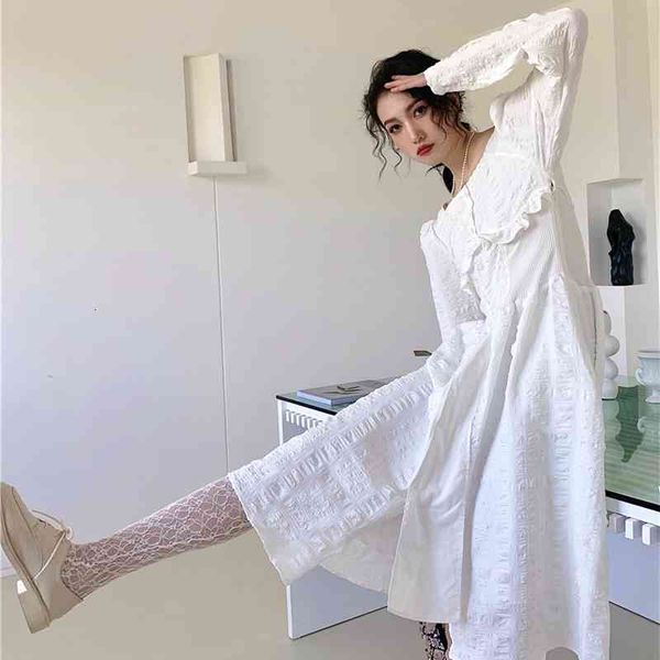

casual dresses white puff sleeve long ruched women square neck ruffles tunic a line designer winter korean fashion 2mbb, Black;gray