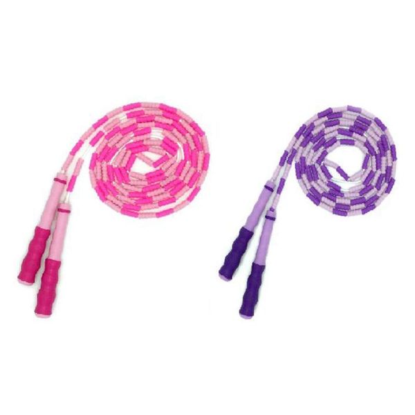 

jump ropes 2 pcs adjustable beaded section skipping rope ladies men and children lightweight segmented fitness
