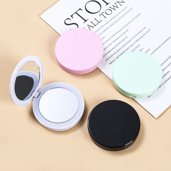 

mirrors two round mirror led make-up mirror fold to carry 10x magnifying glass 12 lamp beads mini mirror