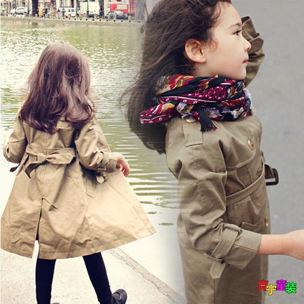 

trench coat kids/girl windbreak children outwear korean style jackets kids teens autumn teenager clothes 8 10 12 14 15, Blue;gray