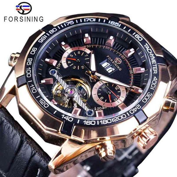 

racing forsining tourbillion mode sport bezel ontwerp rose golden kalender display automatische creatieve horloges erk luxe, Slivery;brown