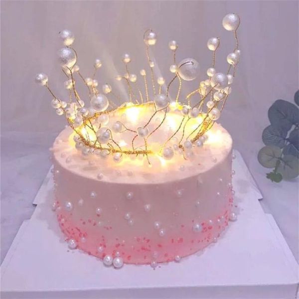 

other event & party supplies metal pearl princess crown cake er shiny artificial pearls headdress wedding&engagement decora birthday han