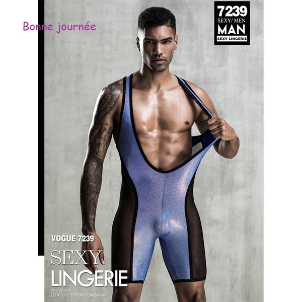 

mens underwear one-piece swimwear uniforms temptation fetish lingerie porno sissy mens sheer bodysuit jumpsuit, Black;white