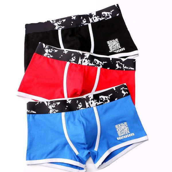 

underpants pure color cotton boxer man's underwear men comfortable men's boxershorts innerwear, Black;white