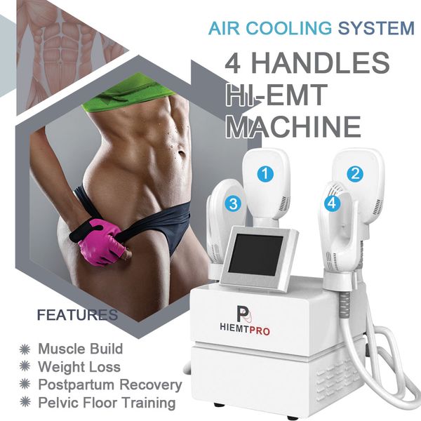 

4 handle no surgery air cooled system portable body shaping abs training hiemt electromagnetic sculpting machine ems muscle stimulator for b