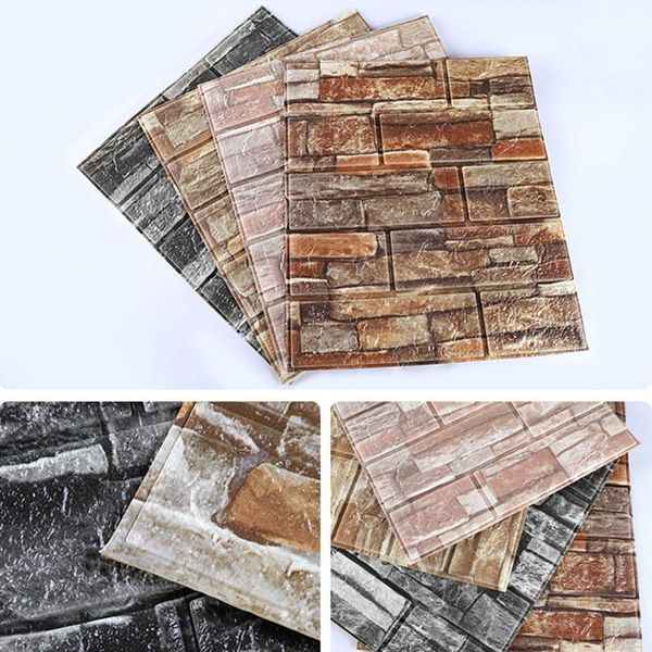 

wallpapers self-adhesive 3d brick wallpaper waterproof for kitchen living room tv wall diy home decorative foam stickers