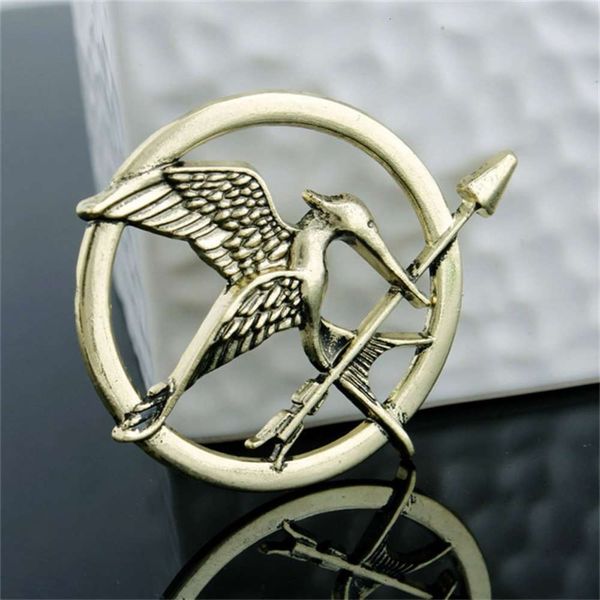 

die casting jewelry fashion hunger game mocking bird brooch pin, Gray