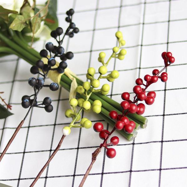 

decorative flowers & wreaths artificial flower red lucky fruit, single branch 30cm, home decoration vase arrangement, garden fake plant deco