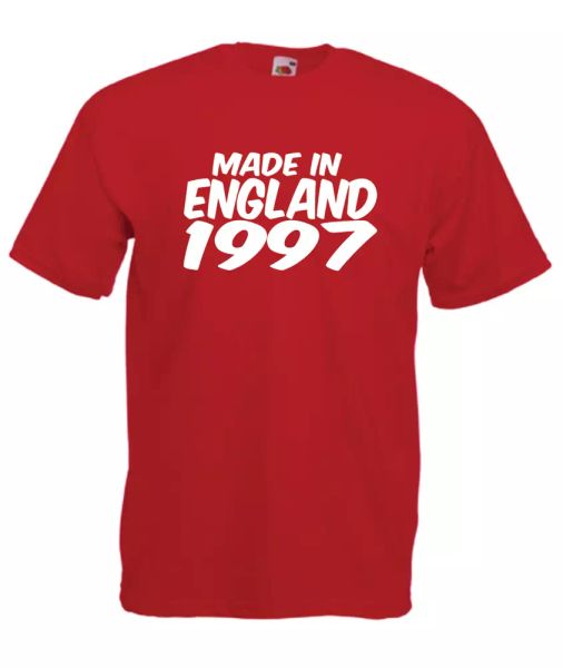 

made in england 1997 18 xmas gift idea mens women t shirts multi-color s-2xl, White;black
