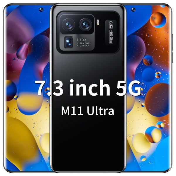 M11ultra 2022 Mais novo telefone móvel de venda quente 16 + 512 GB Telefone MTK6889 Andriod 11.0 10 Núcleo 6800mAh Bateria grande 48 + 64MP Smartphones 4G 5G LTE