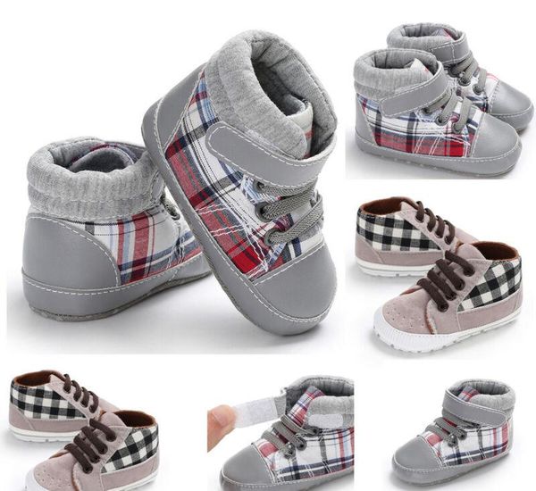 Primeiros caminhantes caem inverno bebê sapatos toddler meninos meninas macio sola sola berço tênis moda pouco xadrez antiderrapante esportes