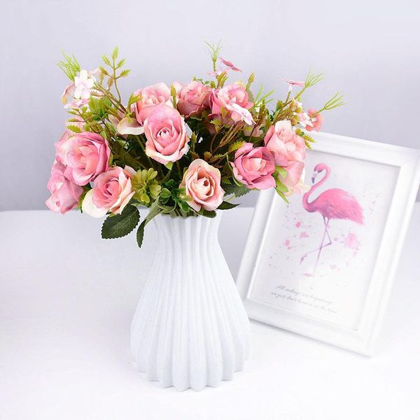

10head 3.5cm artificial flowers silk rose fake flower wedding decoration bouquet for home garden living room decorations decorative & wreath