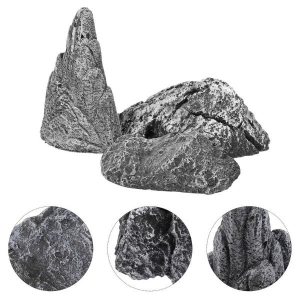 

decorations 3pcs simulation aquariums landscape decors artificial stones adornments