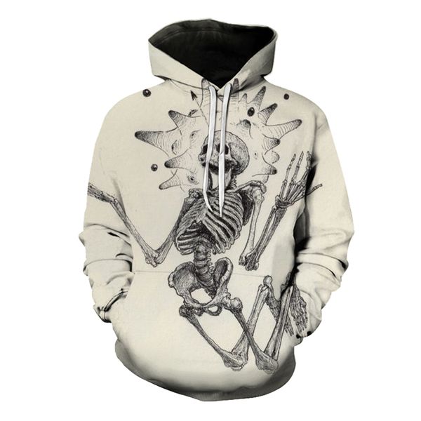 

human body comfortable pattern men is a 3d printed hoodie visual impact party punk goth round neck sweater hoodie, Black