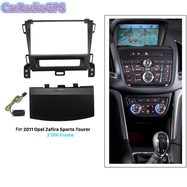 Black 2din Car Radio Fáscia para 2011 Opel Zafira Sports Tourer Dash CD Instalação Kit de quadro estéreo