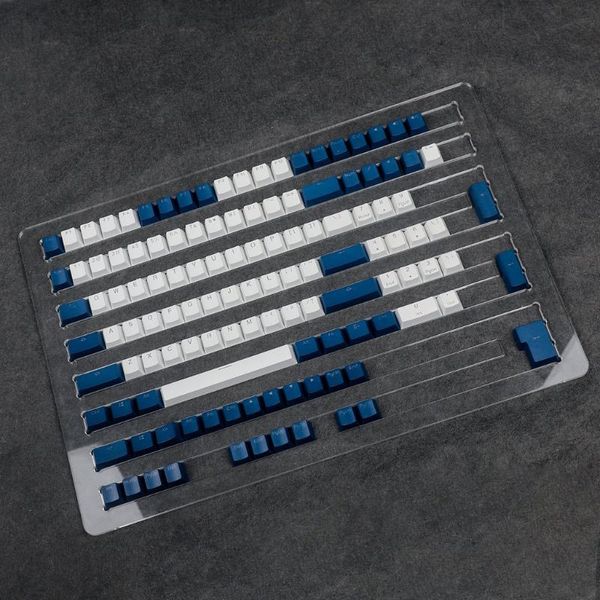 

keyboards ymdk 84 oem double s shine through pbt 125 keycaps dark blue combine for ansi/iso ymdk84 layout a or c kbd 75 ymd diy