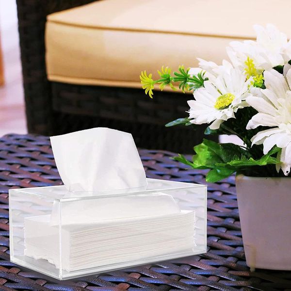 

tissue boxes & napkins facial box cover rack transparent acrylic rectangular napkin storage is removable multi-purpose box#25