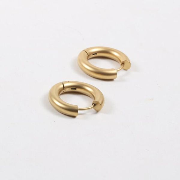 

hoop & huggie stainless steel goth earrings circle advanced sense simple plated gold for women's aesthetic statement jewelry accessorie, Golden;silver