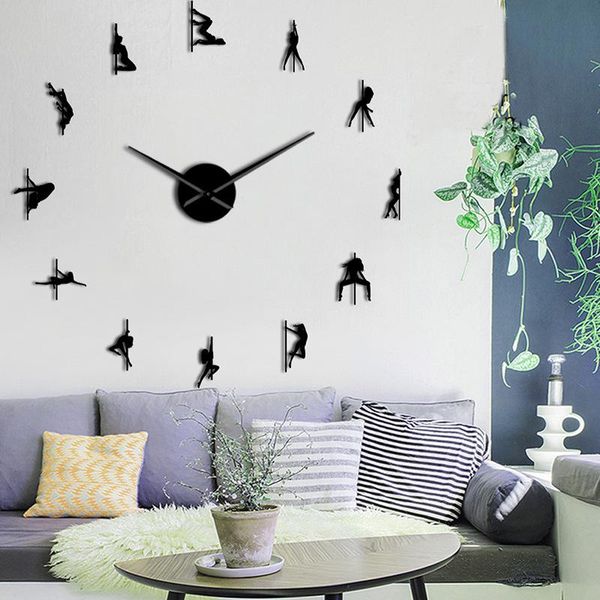 

frameless wall clock stickers diy decoration dance for bedroom living room home decor clocks