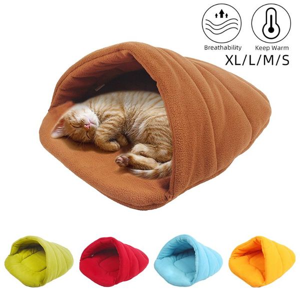 

cat beds & furniture 5 colors soft fleece dog bed winter warm pet heating pad puppy kennel house sleeping bag