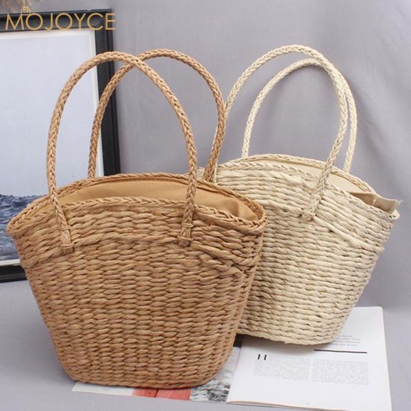 

evening bags fashion women straw woven shoulder shopping bag casual ladies summer vacation beach large capacity tote handbags