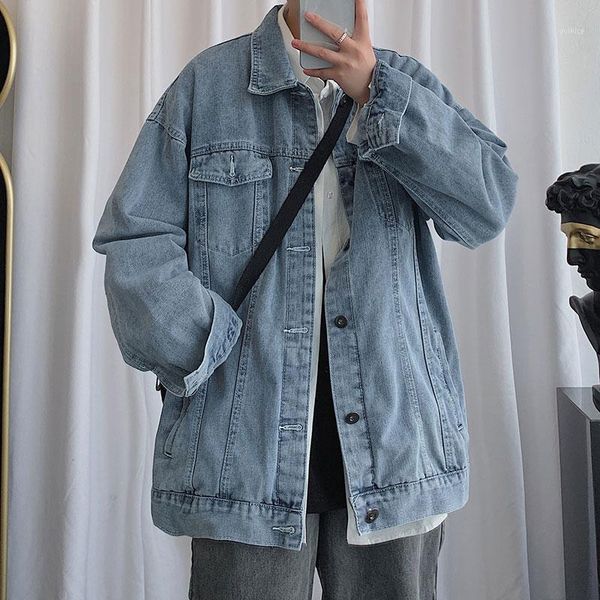 

men's jackets loose denim jacket plus size casual men, Black;brown