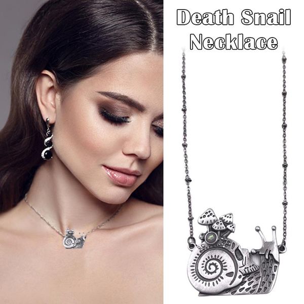 

death snail necklace cute animal shape alloy jewelry gifts for girl women simple tc21 pendant necklaces, Silver