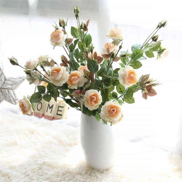 

decorative flowers & wreaths 5 pcs tea rose artificial flower ins style diy fake party wedding decoration garland home decor