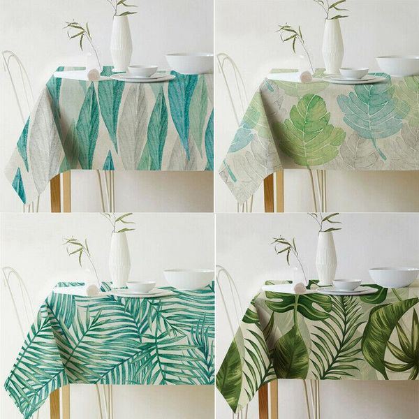 

table cloth 60*60cm home leaves/floral pattern square-shaped cotton linen tablecloth festive party decor accessories