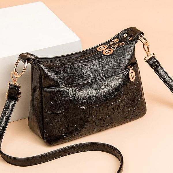 

evening bags fashion printed women messenger bag korean pure color pu leather shoulder european style retro lady shopping