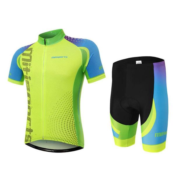 

racing sets 2021 fashion 2 pieces cycling suit set floral print stand collar short sleeve t-shirt and shorts for men, Black;blue