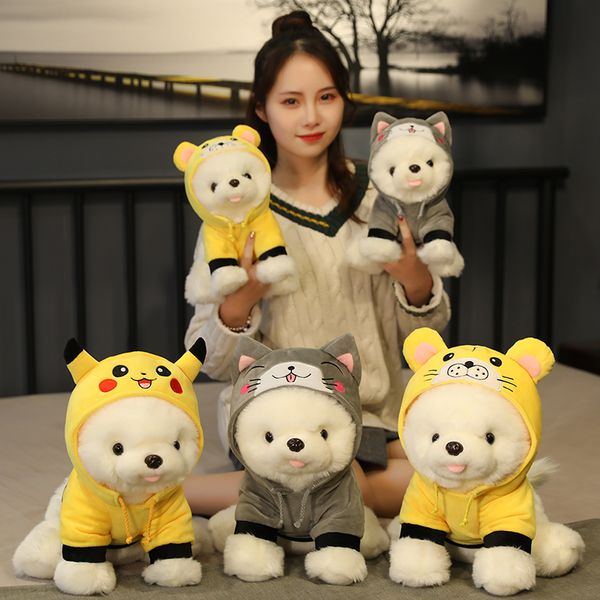 

35cm Cute Hiromi Dog Plush Toy Stuffed Animal Soft Plushie Dressed Cosplay Cat Tiger Doll Toys for Kids Girls Birthday Gift