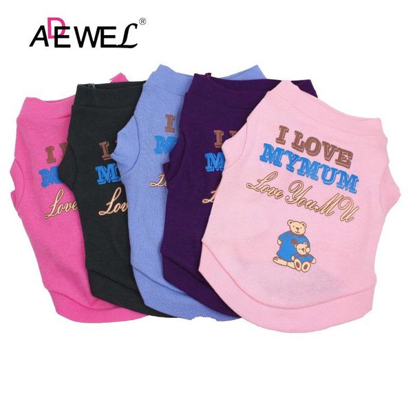 

dog apparel adewel spring and summer pure cotton round neck text printing cartoons roupa cachorro clothes for small dogs perros ropa l