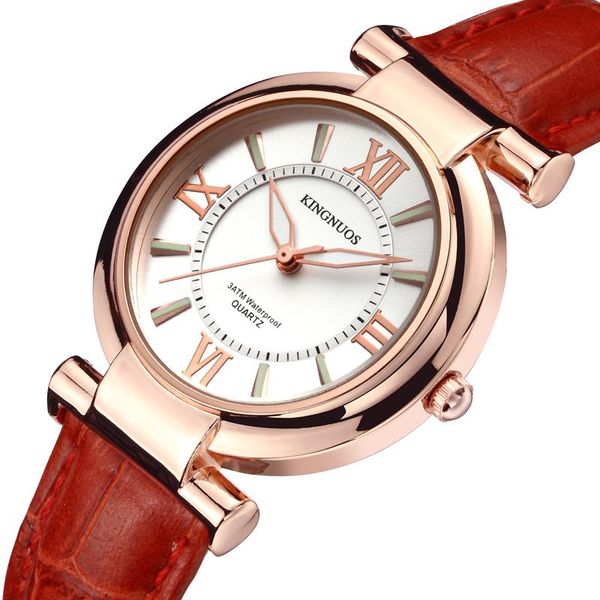 

wristwatches watch women luxury fashion casual 30 m waterproof quartz watches genuine leather strap sport ladies elegant wrist girl, Slivery;brown