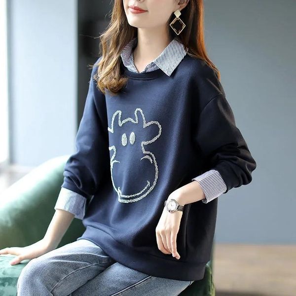

creative 2021 fall new sweater women's polo collar, Black