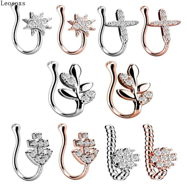 

other leosoxs 1piece nose clip false ring multifunctional ear bone, Slivery;golden