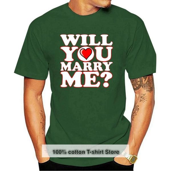 

men's t-shirts will you marry me wedding proposal men t-shirt arrival male tees casual boy discounts, White;black
