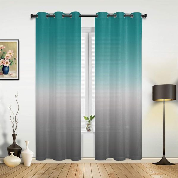 

curtain & drapes cyan turquoise gray gradient window curtains kids bedroom decor home kitchen panels