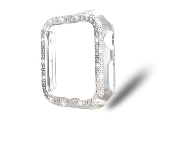 Luxus-Frauen-PC-Stoßfänger-Uhr-Gehäuse Zwei Reihen-Diamant-Abdeckung Leichte glänzende Shell-Zubehör für Fitbit Versa 3 Sense Watch Case