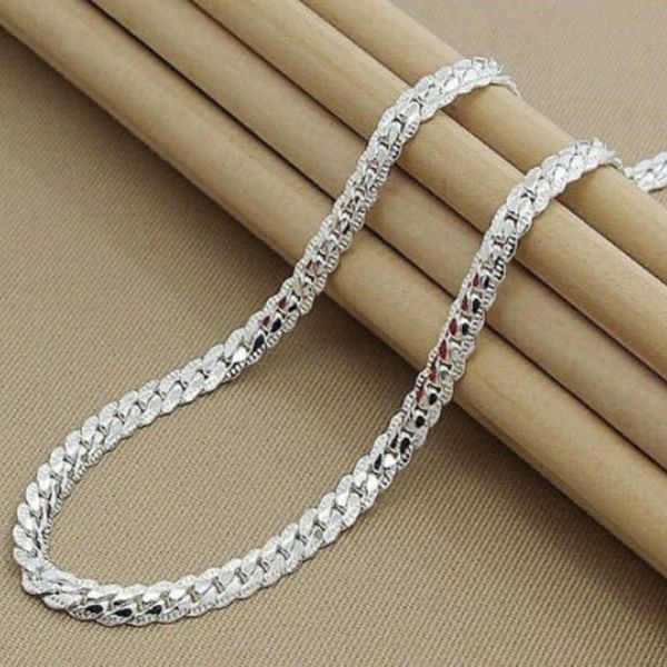 

chains hiphop/rock full sideways necklace chain for woman men fashion wedding engagement jewelry pendant, Silver