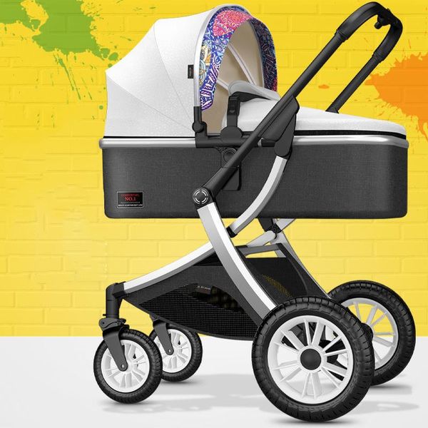 

strollers# baby stroller luxury pu leather cars 2021 high landscape portable pushchair pram bassinet