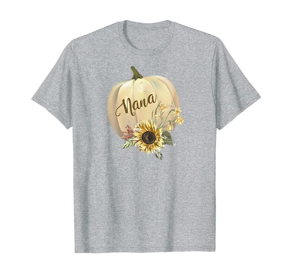 

nana pumpkin fall sunflower shirt cute gift light t-shirt, White;black