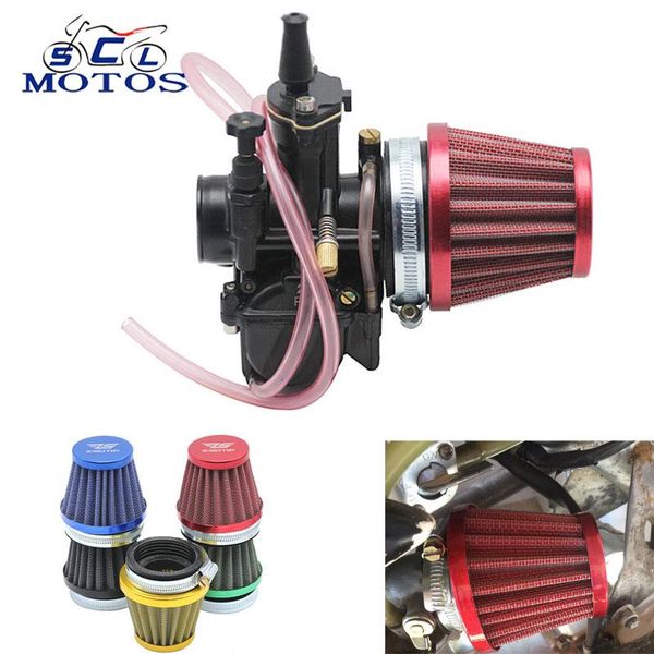 

sclmotos- motorcycle 50mm carburetor air filter intake pipe for mikuni oko koso keihin 21-30mm gy6 moped scooter mushroom head fuel system