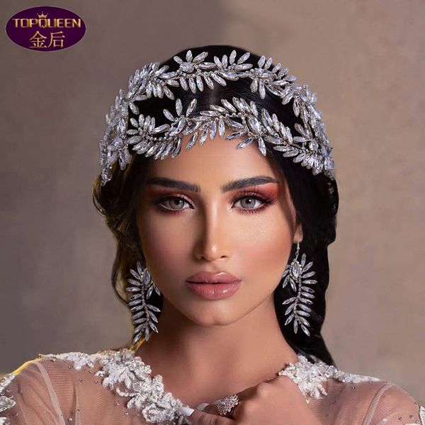

full diamond tiara earrings set baroque crystal bridal headwear crown rhinestone with wedding jewelry hair accessories diamond bridal crowns, Silver