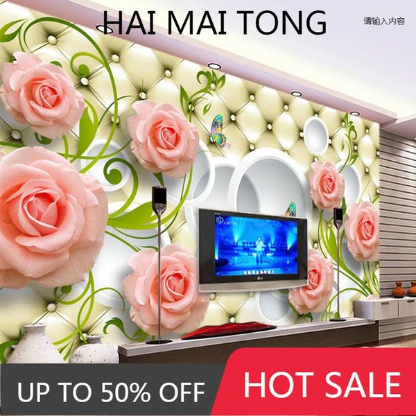 

wallpapers custom po wallpaper rose leather 3d mural wall paper for living room tv background home decor papel de parede