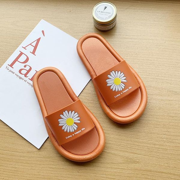 

slippers 2021 cute daisy women thick bottom chunky bathroom slides girl non slip trend designer shoes ladies female, Black