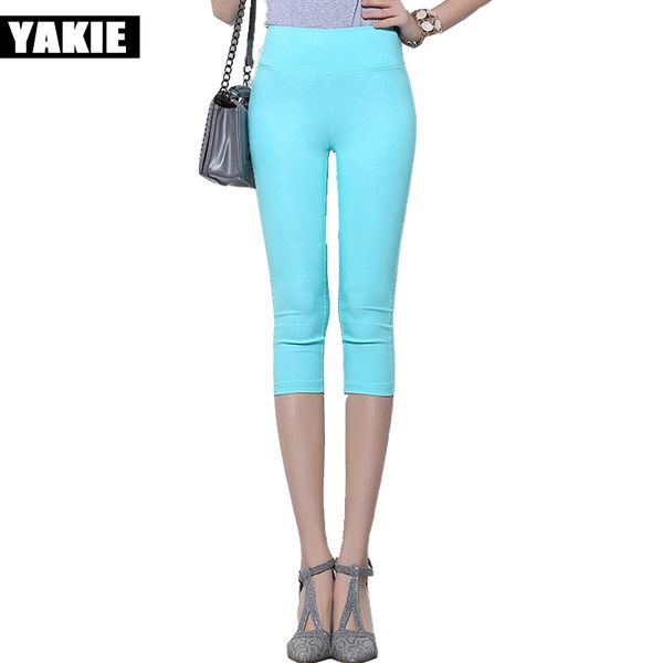 

plus size xxxlcropped cotton leggings 3/4 pants knee length legging thermal breeches womens trousers casual capris pencil pants 210519, Blue