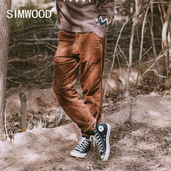 

spring winter corduroy loose tapered pants men plus size hip hop casual trousers brand clothing sj131261 210715, Black