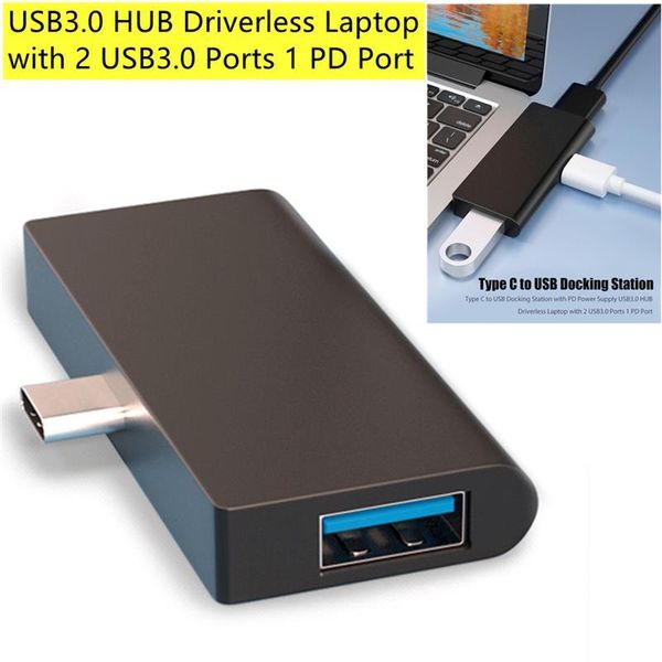 

hubs brand type c to usb docking station with pd power supply usb3.0 hub driverless lap2 ports 1 port